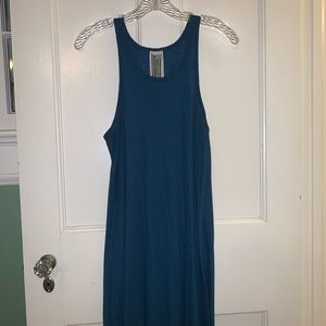 Free People LA Nite Ribbed Blue Mini Dress